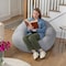Flash Furniture Duncan Large Gray Faux Sherpa Refillable Bean Bag Chair for Kids and Teens DG-BEAN-LARGE-SHERPA-GY-GG - alternate 7